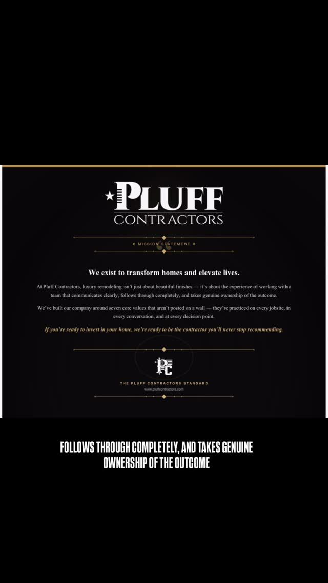This is why we show up every day. Not just to remodel homes — but to earn the kind of trust that turns clients into advocates for life. This is The Pluff Contractors Standard.

#PluffContractors #LuxuryRemodeling #LancasterPA #HomeRemodel TheStandard ContractorLife KitchenRemodel BathroomRemodel BuildingTrust