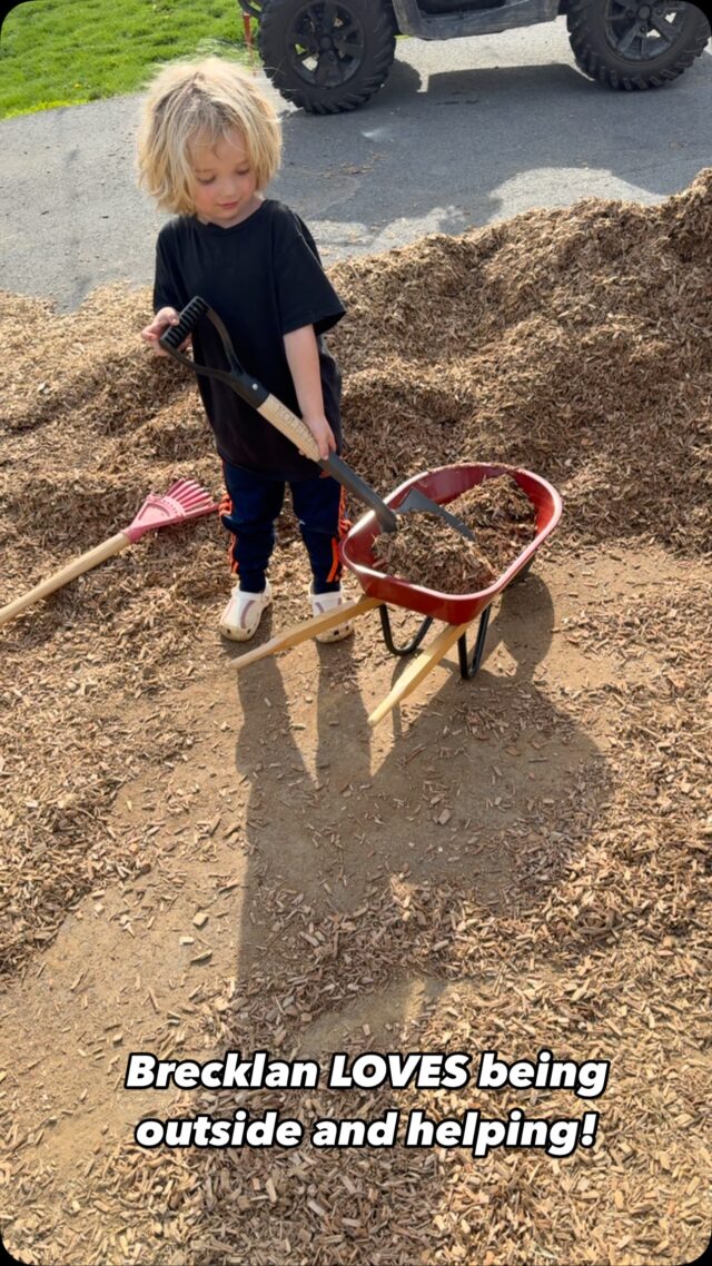Brecklan LOVES being outside and helping!