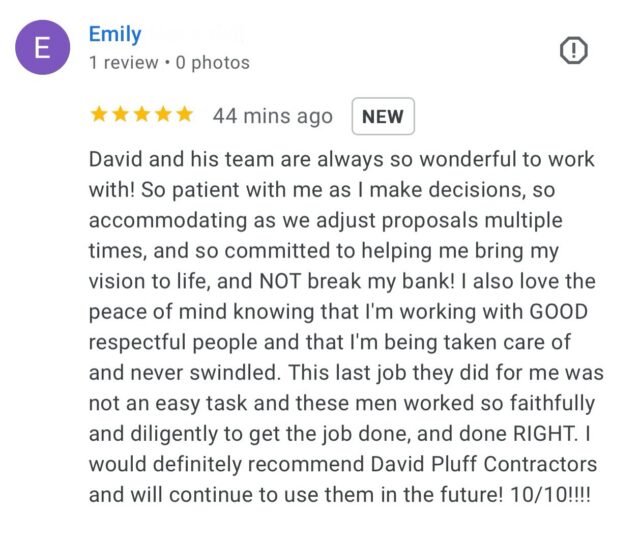 We are very grateful to work for some very wonderful clients!  Thank you for your kind words Emily!