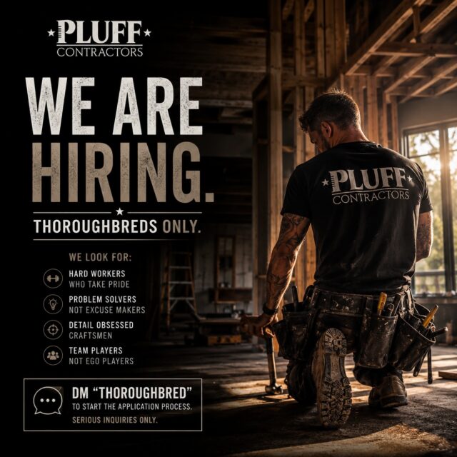We are looking for dedicated craftsmen to join our team.

If you take pride in your work, show up ready to execute, and want to build a real career with a team that respects your craft, we want to talk to you. We hold a high standard here, and we take care of the people who pull their weight.

If you or someone you know is looking for the right fit in custom remodeling, send us a DM today to start the conversation.